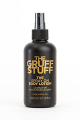 THE GRUFF STUFF The Spray On Body Lotion 200ml bottle award winning genderless vegan skincare