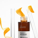 Skin Generics Brightening serum 20% - Vitamin C close up showing lifestyle orange peels 