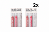 Morphe Round-Trip Lip gloss set with pink lip glosses in clear packaging on a white background
