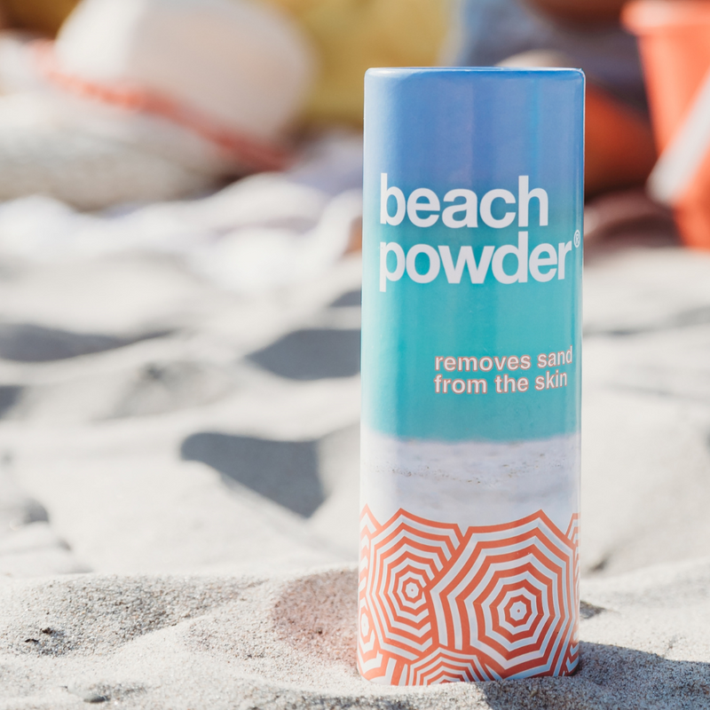 Beach powder removes sand from the skin like magic