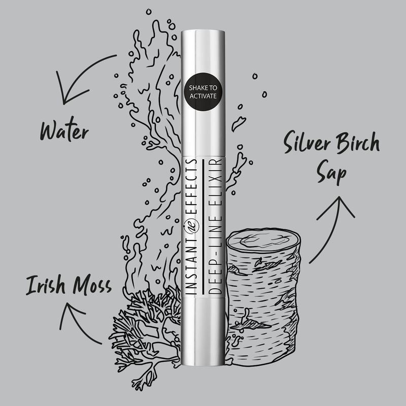 Instant Effects Deep Line Elixir 4ml showing ingredients irish moss silver birch sap