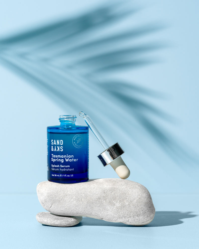 Sand & Sky Tasmanian Spring Water - Splash Serum 30ml lifestyle hydrate smooth skin 
